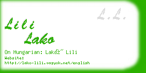 lili lako business card